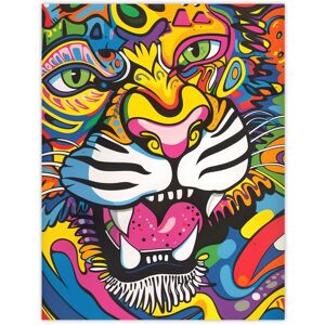 Artery8 Colourful Arty Tiger Portrait Fun Bold Hippy Wall Art Print Size: W12" x H16" Multicolor W12" x H16" Artery8 Colourful Arty Tiger Portrait Fun Bold Hippy Wall Art Print Size: W12" x H16" Multicolor W12" x H16"