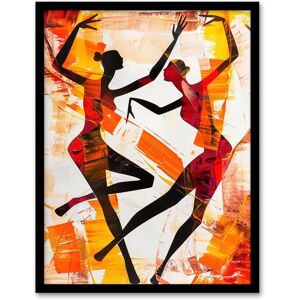 Artery8 Two Dancers in Abstract Artwork Red Orange Bold Framed Art Print Size: W12" x H16" Orange W12" x H16" Artery8 Two Dancers in Abstract Artwork Red Orange Bold Framed Art Print Size: W12" x H16" Orange W12" x H16"