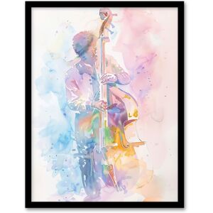 Artery8 Double Bassist Jazz Musician Light Watercolour Framed Art Print Size: W12" x H16" Multicolor W12" x H16" Artery8 Double Bassist Jazz Musician Light Watercolour Framed Art Print Size: W12" x H16" Multicolor W12" x H16"