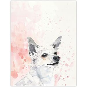 Artery8 Cute Chihuahua Dog Lover Watercolour Pink Pastel Wall Art Print in White Size: W12" x H16" White W12" x H16" Artery8 Cute Chihuahua Dog Lover Watercolour Pink Pastel Wall Art Print in White Size: W12" x H16" White W12" x H16"