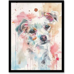 Artery8 Dog Lover Watercolour Portrait Pink Light Pastel Framed Art Print Size: W12" x H16" Multicolor W12" x H16" Artery8 Dog Lover Watercolour Portrait Pink Light Pastel Framed Art Print Size: W12" x H16" Multicolor W12" x H16"