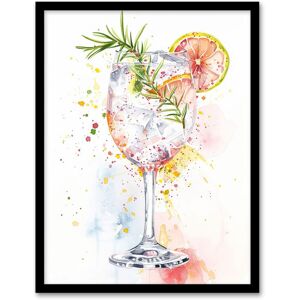 Artery8 Gin Tonic Cocktail Rosemary Watercolour Modern Framed Art Print in White Size: W12" x H16" White W12" x H16" Artery8 Gin Tonic Cocktail Rosemary Watercolour Modern Framed Art Print in White Size: W12" x H16" White W12" x H16"