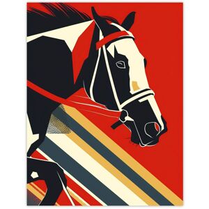 Artery8 Racehorse Animal Racing Horse Bold Geometric Wall Art Print in Red Size: W12" x H16" Red W12" x H16" Artery8 Racehorse Animal Racing Horse Bold Geometric Wall Art Print in Red Size: W12" x H16" Red W12" x H16"