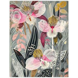 Artery8 Bold Stylised Orchid Flowers Hot Pink Contrast Wall Art Print Size: W12" x H16" Pink W12" x H16" Artery8 Bold Stylised Orchid Flowers Hot Pink Contrast Wall Art Print Size: W12" x H16" Pink W12" x H16"