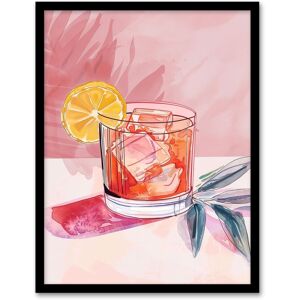 Artery8 Cocktail Lemon Slice Pink Watercolour Framed Art Print Size: W12" x H16" Pink W12" x H16" Artery8 Cocktail Lemon Slice Pink Watercolour Framed Art Print Size: W12" x H16" Pink W12" x H16"