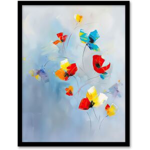 Artery8 Bright Blue Sky Abstract Flowers Painting Sweet Framed Art Print Size: W12" x H16" Multicolor W12" x H16" Artery8 Bright Blue Sky Abstract Flowers Painting Sweet Framed Art Print Size: W12" x H16" Multicolor W12" x H16"