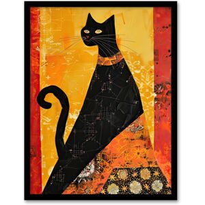 Artery8 Abstract Modernist Cat Lover Pet Hepcat Portrait Framed Art Print in Yellow Size: W12" x H16" Yellow W12" x H16" Artery8 Abstract Modernist Cat Lover Pet Hepcat Portrait Framed Art Print in Yellow Size: W12" x H16" Yellow W12" x H16"
