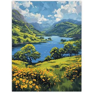 Artery8 Lake District Landscape Painting Helvellyn View Wall Art Print in Blue Size: W12" x H16" Blue W12" x H16" Artery8 Lake District Landscape Painting Helvellyn View Wall Art Print in Blue Size: W12" x H16" Blue W12" x H16"