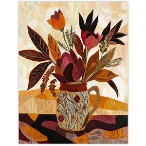 Artery8 Rustic Autumnal Flower Bouquet in Vase Painting Wall Art Print in Beige Size: W12" x H16" Beige W12" x H16" Artery8 Rustic Autumnal Flower Bouquet in Vase Painting Wall Art Print in Beige Size: W12" x H16" Beige W12" x H16"