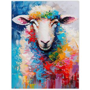 Artery8 Colourful Sheep Fun Animal Portrait Oil Painting Wall Art Print Size: W12" x H16" Multicolor W12" x H16" Artery8 Colourful Sheep Fun Animal Portrait Oil Painting Wall Art Print Size: W12" x H16" Multicolor W12" x H16"