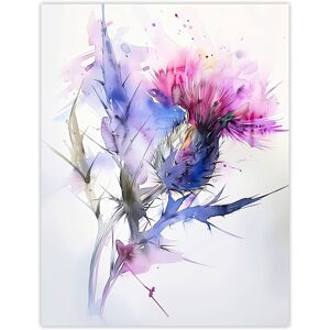 Artery8 Thistle Flower Violet Pink Green Soft Watercolour Wall Art Print in Purple Size: W12" x H16" Purple W12" x H16" Artery8 Thistle Flower Violet Pink Green Soft Watercolour Wall Art Print in Purple Size: W12" x H16" Purple W12" x H16"
