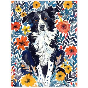 Artery8 Border Collie Flower Field Dog Lover Watercolour Wall Art Print Size: W12" x H16" Multicolor W12" x H16" Artery8 Border Collie Flower Field Dog Lover Watercolour Wall Art Print Size: W12" x H16" Multicolor W12" x H16"