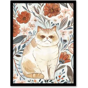 Artery8 Smiling Exotic Shorthair Cat Floral Watercolour Framed Wall Art Size: W12" x H16" Multicolor W12" x H16" Artery8 Smiling Exotic Shorthair Cat Floral Watercolour Framed Wall Art Size: W12" x H16" Multicolor W12" x H16"