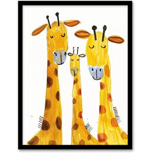 Artery8 Giraffe Family Simple Bright Watercolour Folk Art Framed Wall Art in Yellow Size: W12" x H16" Yellow W12" x H16" Artery8 Giraffe Family Simple Bright Watercolour Folk Art Framed Wall Art in Yellow Size: W12" x H16" Yellow W12" x H16"