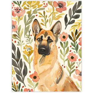 Artery8 Dog Lover German Shepherd in Wildflower Field Wall Art Print in Green Size: W12" x H16" Green W12" x H16" Artery8 Dog Lover German Shepherd in Wildflower Field Wall Art Print in Green Size: W12" x H16" Green W12" x H16"