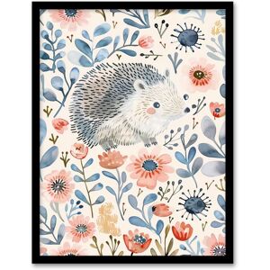 Artery8 Cute Hedgehog with Blue Pink Flowers Watercolour Framed Wall Art Size: W12" x H16" Multicolor W12" x H16" Artery8 Cute Hedgehog with Blue Pink Flowers Watercolour Framed Wall Art Size: W12" x H16" Multicolor W12" x H16"