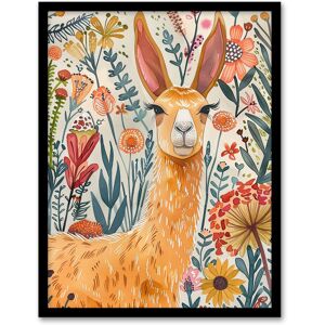Artery8 Lady Llama with Colourful Flowers Watercolour Framed Wall Art Size: W12" x H16" Multicolor W12" x H16" Artery8 Lady Llama with Colourful Flowers Watercolour Framed Wall Art Size: W12" x H16" Multicolor W12" x H16"