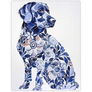 Artery8 Elegant Labrador Flower Pattern Fur Dog Lover Wall Art Print in Blue Size: W12" x H16" Blue W12" x H16" Artery8 Elegant Labrador Flower Pattern Fur Dog Lover Wall Art Print in Blue Size: W12" x H16" Blue W12" x H16"