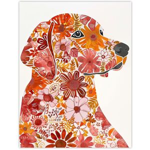 Artery8 Flower Pattern Red Labrador Dog Lover Portrait Wall Art Print Size: W12" x H16" Red W12" x H16" Artery8 Flower Pattern Red Labrador Dog Lover Portrait Wall Art Print Size: W12" x H16" Red W12" x H16"