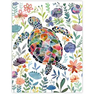 Artery8 Abstract Sea Turtle Colourful Floral Watercolour Wall Art Print Size: W12" x H16" Multicolor W12" x H16" Artery8 Abstract Sea Turtle Colourful Floral Watercolour Wall Art Print Size: W12" x H16" Multicolor W12" x H16"