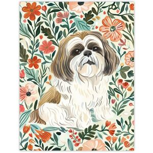 Artery8 Cute Shih Tzu Dog Lover Rustic Floral Portrait Wall Art Print Size: W12" x H16" Multicolor W12" x H16" Artery8 Cute Shih Tzu Dog Lover Rustic Floral Portrait Wall Art Print Size: W12" x H16" Multicolor W12" x H16"
