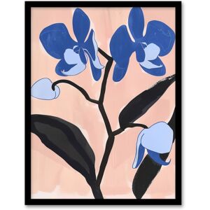 Artery8 Blue Orchid Flower Bloom Abstract Floral Painting Framed Wall Art Size: W12" x H16" Blue W12" x H16" Artery8 Blue Orchid Flower Bloom Abstract Floral Painting Framed Wall Art Size: W12" x H16" Blue W12" x H16"
