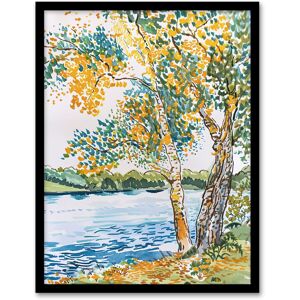 Artery8 Seine Paris River Bank Autumn Tree Watercolour Framed Art Print Size: W12" x H16" Multicolor W12" x H16" Artery8 Seine Paris River Bank Autumn Tree Watercolour Framed Art Print Size: W12" x H16" Multicolor W12" x H16"