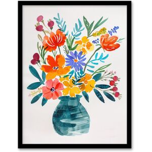 Artery8 Bright Colourful Flower Bouquet Vase Watercolour Framed Art Print Size: W12" x H16" Multicolor W12" x H16" Artery8 Bright Colourful Flower Bouquet Vase Watercolour Framed Art Print Size: W12" x H16" Multicolor W12" x H16"