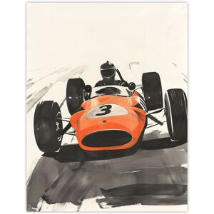 Artery8 Vintage Race Car Driver Racing Sport Watercolour Wall Art Print in Orange Size: W12" x H16" Orange W12" x H16" Artery8 Vintage Race Car Driver Racing Sport Watercolour Wall Art Print in Orange Size: W12" x H16" Orange W12" x H16"