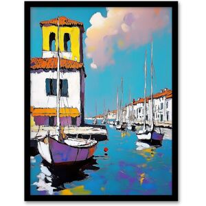 Artery8 Portofino Italy Harbour Sailboats Marina Painting Framed Art Print in Blue Size: W12" x H16" Blue W12" x H16" Artery8 Portofino Italy Harbour Sailboats Marina Painting Framed Art Print in Blue Size: W12" x H16" Blue W12" x H16"