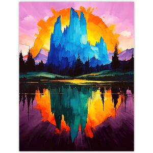 Artery8 Mount Fitz Roy Sunset Colourful Abstract Landscape Wall Art Print in Purple Size: W12" x H16" Purple W12" x H16" Artery8 Mount Fitz Roy Sunset Colourful Abstract Landscape Wall Art Print in Purple Size: W12" x H16" Purple W12" x H16"