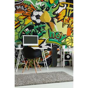 Origin Murals Sports Graffiti Wall Mural in Green Size: W350 cm x H280 cm Green W350 cm x H280 cm Origin Murals Sports Graffiti Wall Mural in Green Size: W350 cm x H280 cm Green W350 cm x H280 cm