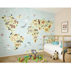 Origin Murals Children's World Map Wall Mural in Blue Size: W350 cm x H280 cm Blue W350 cm x H280 cm Origin Murals Children's World Map Wall Mural in Blue Size: W350 cm x H280 cm Blue W350 cm x H280 cm