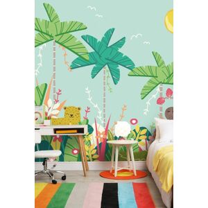 Origin Murals Jungle Animals Wall Mural in Blue Size: W300 cm x H240 cm Blue W300 cm x H240 cm Origin Murals Jungle Animals Wall Mural in Blue Size: W300 cm x H240 cm Blue W300 cm x H240 cm