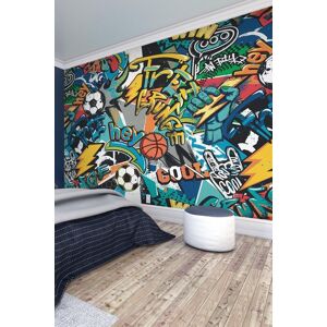 Origin Murals Sports Graffiti Wall Mural in Blue Size: W350 cm x H280 cm Blue W350 cm x H280 cm Origin Murals Sports Graffiti Wall Mural in Blue Size: W350 cm x H280 cm Blue W350 cm x H280 cm