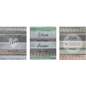 Orsina Positive Typography Wall Plaques - Set of 3, Uplifting Wooden Signs With Motivational Words, Rustic Finish Multicolor Orsina Positive Typography Wall Plaques - Set of 3, Uplifting Wooden Signs With Motivational Words, Rustic Finish Multicolor