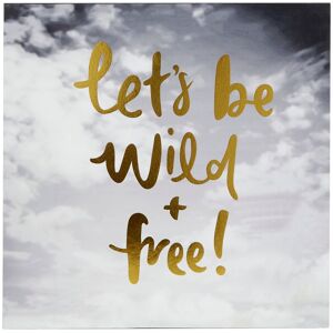 Orsina Let's Be Wild & Free Wall Plaque, Adventure-Inspired Typography On Rustic Wood, Adds A Free-Spirited Vibe in Gold Gold Orsina Let's Be Wild & Free Wall Plaque, Adventure-Inspired Typography On Rustic Wood, Adds A Free-Spirited Vibe in Gold Gold