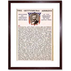 Artery8 Typography Print The Gettysburg Address of Abraham Lincoln USA President Speech Framed Wall Art Print Picture 12X16 inch in Brown Brown Artery8 Typography Print The Gettysburg Address of Abraham Lincoln USA President Speech Framed Wall Art Print Picture 12X16 inch in Brown Brown