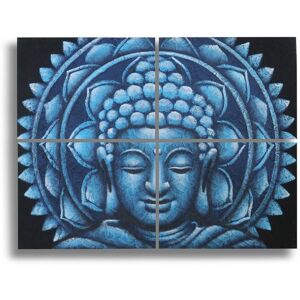 KDMD Set of 4 Blue Buddha Mandala Brocade Detail 30x40cm Size: 30x40 cm Blue 30x40 cm KDMD Set of 4 Blue Buddha Mandala Brocade Detail 30x40cm Size: 30x40 cm Blue 30x40 cm