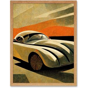 Artery8 Wall Art Print Art Deco Vintage Sports Car Sunset Art Framed in Light Oak Size: W12" x H16" Light Oak W12" x H16" Artery8 Wall Art Print Art Deco Vintage Sports Car Sunset Art Framed in Light Oak Size: W12" x H16" Light Oak W12" x H16"
