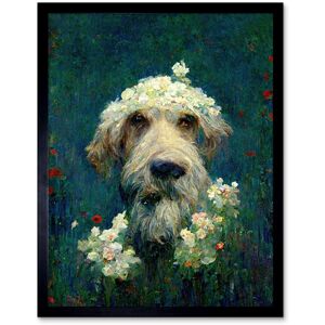 Artery8 Wall Art Print Airedale Terrier Dog Wildflower Meadow With Flowers Claude Monet Style Art Framed in Black Size: W12" x H16" Black W12" x H16" Artery8 Wall Art Print Airedale Terrier Dog Wildflower Meadow With Flowers Claude Monet Style Art Framed in Black Size: W12" x H16" Black W12" x H16"
