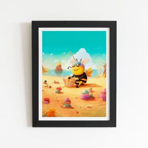 Warren Reed - Designer Bumblebee On A Beach Holiday Framed Art Print in Black Size: W8" x H10" Black W8" x H10" Warren Reed - Designer Bumblebee On A Beach Holiday Framed Art Print in Black Size: W8" x H10" Black W8" x H10"