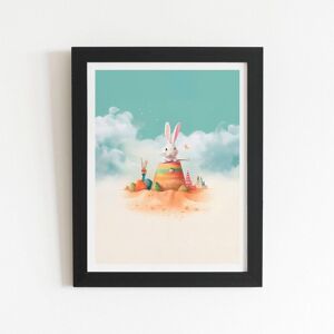 Warren Reed - Designer White Rabbit On A Beach Holiday Framed Art Print in Black Size: W8" x H10" Black W8" x H10" Warren Reed - Designer White Rabbit On A Beach Holiday Framed Art Print in Black Size: W8" x H10" Black W8" x H10"