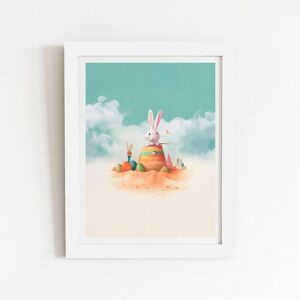 Warren Reed - Designer White Rabbit On A Beach Holiday Framed Art Print Size: W16" x H24" White W16" x H24" Warren Reed - Designer White Rabbit On A Beach Holiday Framed Art Print Size: W16" x H24" White W16" x H24"