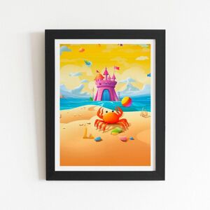 Warren Reed - Designer Orange Crab On A Beach Holiday Framed Art Print in Black Size: W24" x H36" Black W24" x H36" Warren Reed - Designer Orange Crab On A Beach Holiday Framed Art Print in Black Size: W24" x H36" Black W24" x H36"