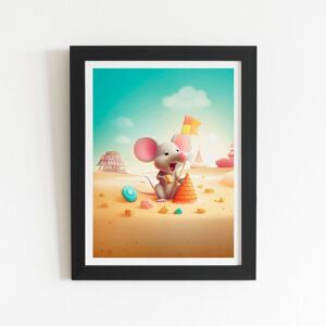 Warren Reed - Designer A Mouse On A Beach Holiday Framed Art Print in Black Size: W16" x H24" Black W16" x H24" Warren Reed - Designer A Mouse On A Beach Holiday Framed Art Print in Black Size: W16" x H24" Black W16" x H24"