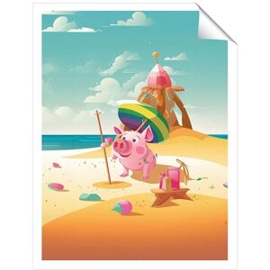 Warren Reed - Designer Piglet On A Beach Holiday Unframed Art Print Size: W12" x H16" Multicolor W12" x H16" Warren Reed - Designer Piglet On A Beach Holiday Unframed Art Print Size: W12" x H16" Multicolor W12" x H16"