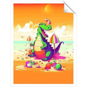 Warren Reed - Designer Crocodile On A Beach Holiday Unframed Art Print Size: W16" x H24" Multicolor W16" x H24" Warren Reed - Designer Crocodile On A Beach Holiday Unframed Art Print Size: W16" x H24" Multicolor W16" x H24"