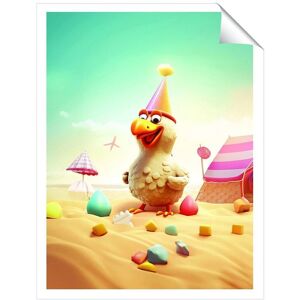 Warren Reed - Designer Funky Chicken On A Beach Holiday Unframed Art Print Size: W20" x H30" Multicolor W20" x H30" Warren Reed - Designer Funky Chicken On A Beach Holiday Unframed Art Print Size: W20" x H30" Multicolor W20" x H30"