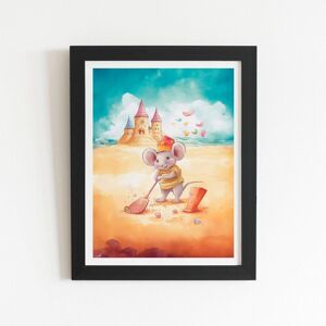 Warren Reed - Designer Mouse On A Beach Holiday Framed Art Print in Black Size: W12" x H16" Black W12" x H16" Warren Reed - Designer Mouse On A Beach Holiday Framed Art Print in Black Size: W12" x H16" Black W12" x H16"